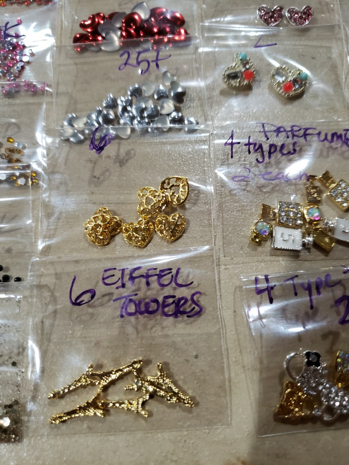 3D Nail Art Charms Rhinestone Jewelry Lot Valentine’s Hearts