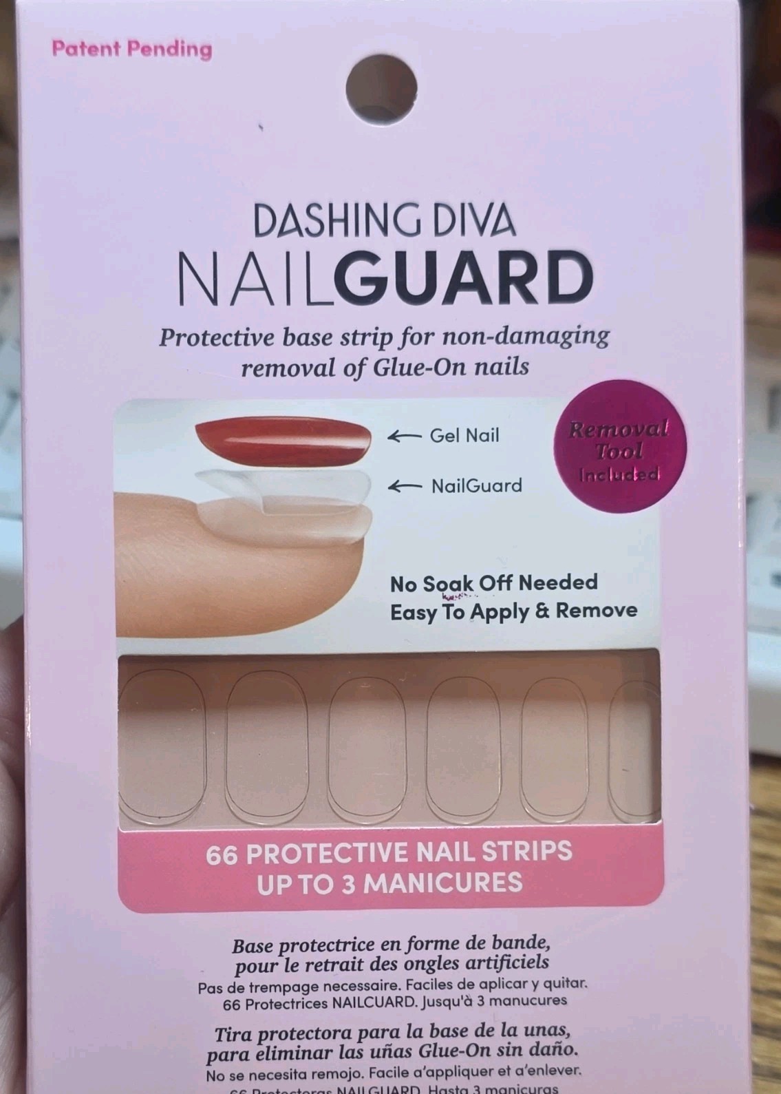 Dashing Diva NailGuard Protective Nail Strips Easy Removal for Glue-On 66 Clear