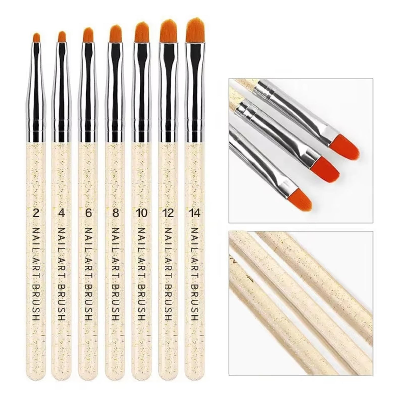 7PCS Nylon Hair UV Gel Nail Art Builder Brushes Drawing Pens For Nail Design …