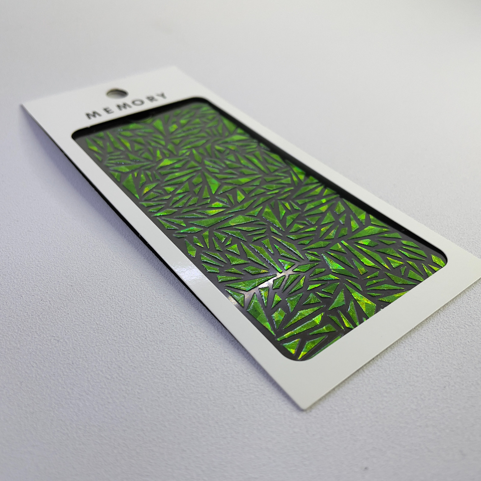 Emerald Green Glass Nail Foils DIY Holographic Stickers Made in Korea K-Beauty