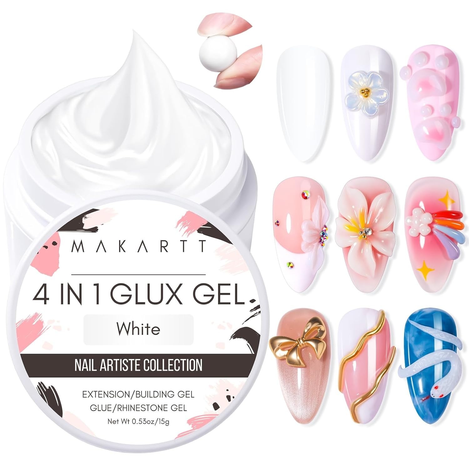 Solid Builder Nail Gel – 4-in-1 Non-Sticky Gel for Stunning 3D Nail Art Designs