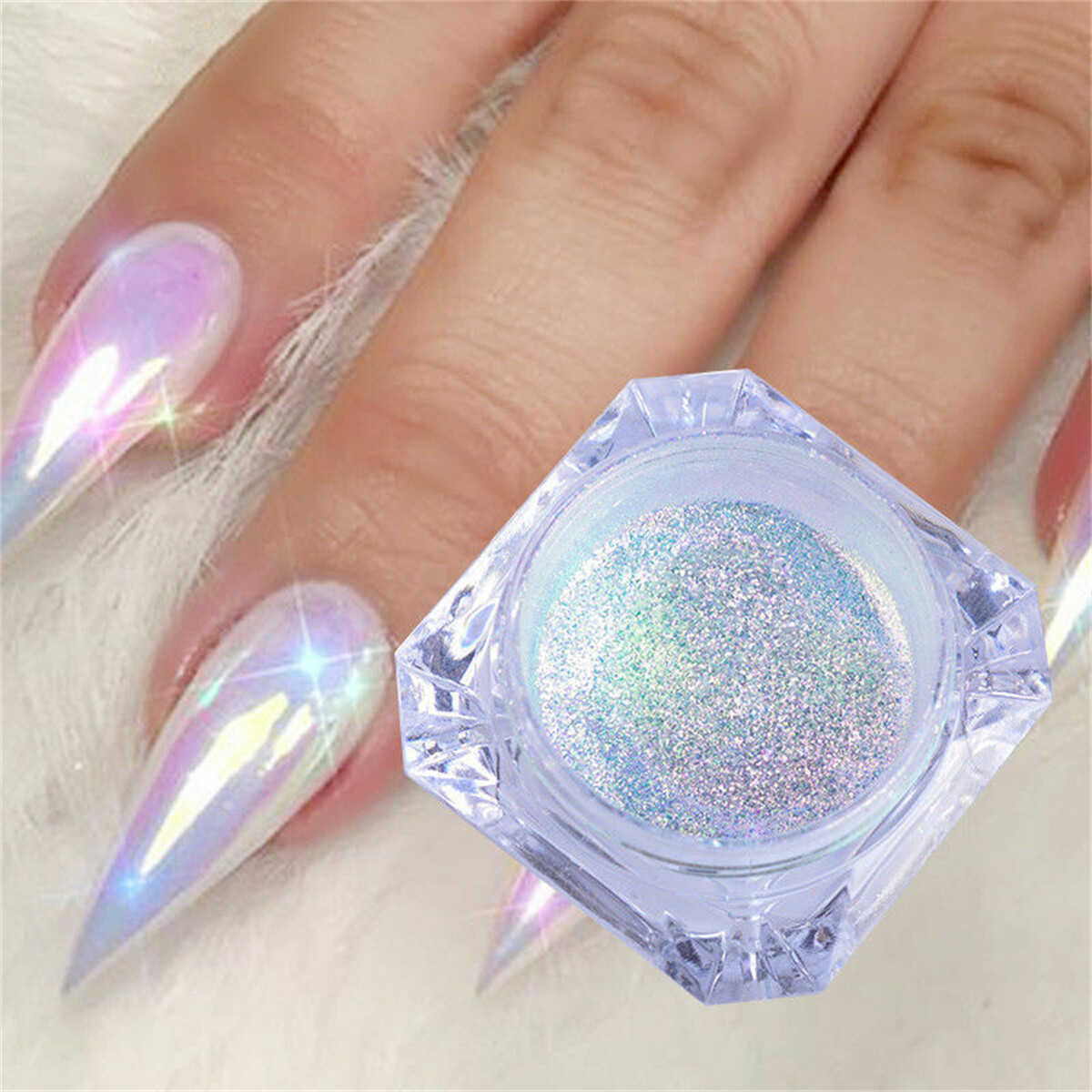 Color-Change Neon Aurora Mermaid Nail Art Glitter Powder Mirror Chrome Pigment