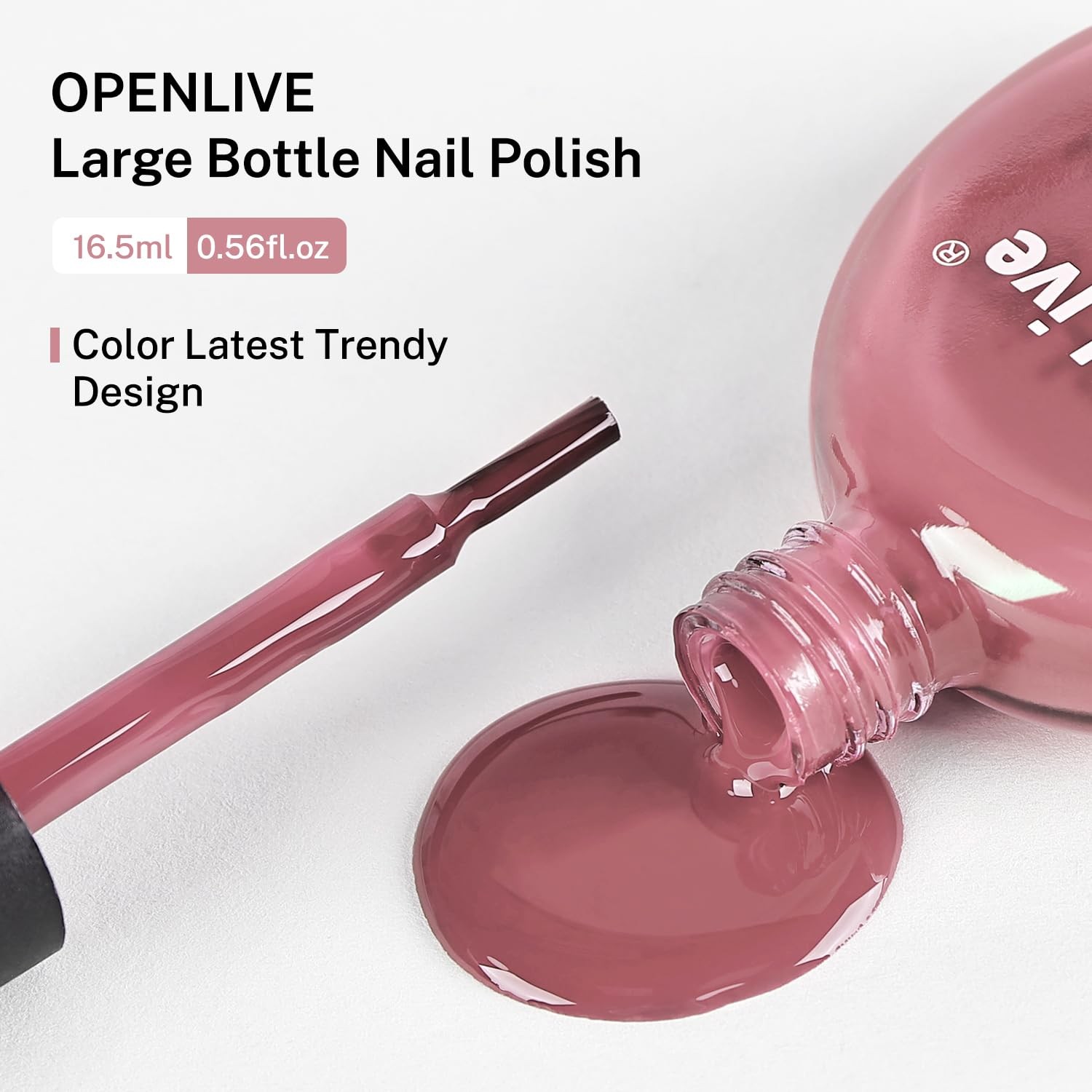 OpenLive 16.5ml Dusty Rose Nail Polish Large Volume Quick Drying Light Pink Nail