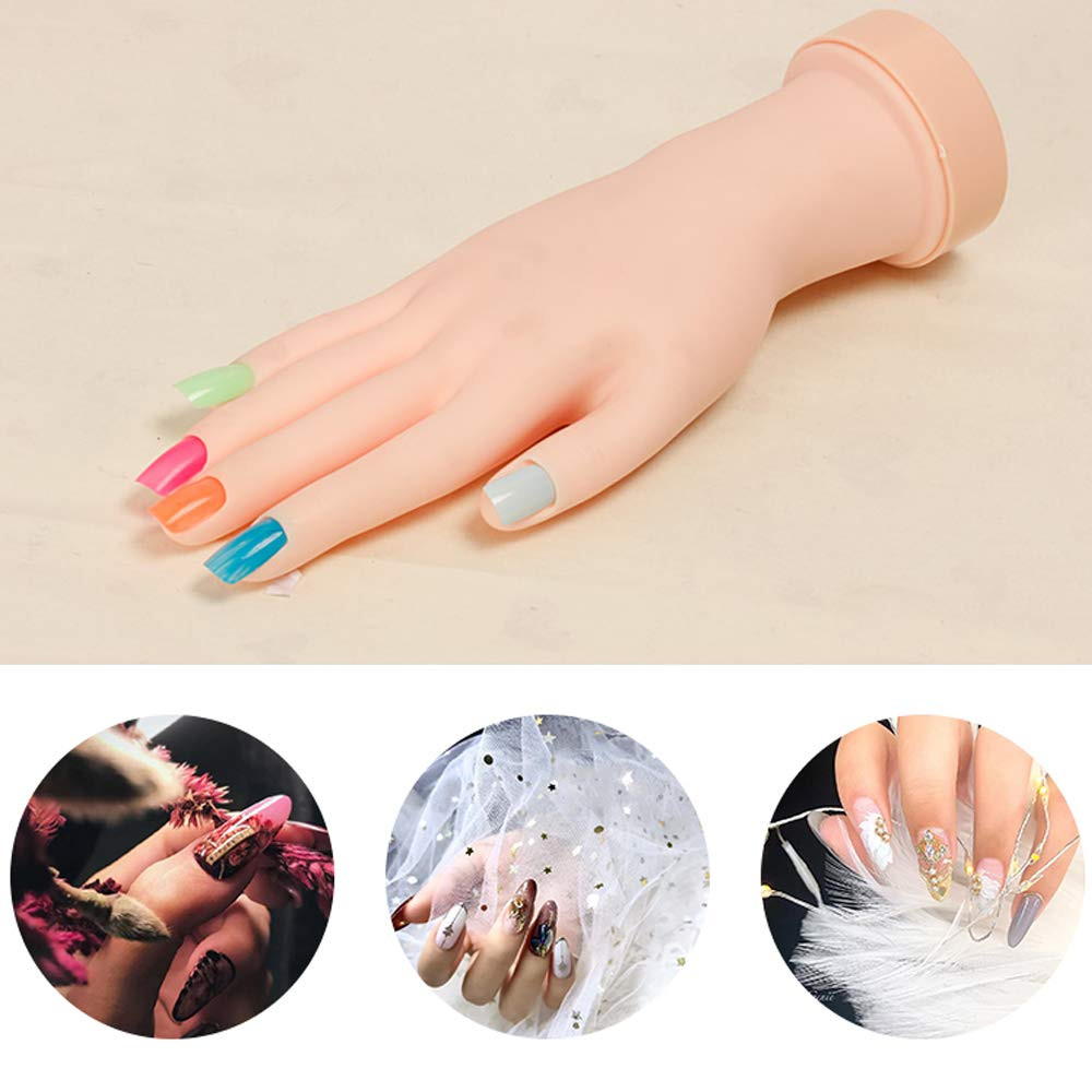 Nail Art Training Hand Flexible Movable Fake Hand Manicure Practice Tool USA NEW