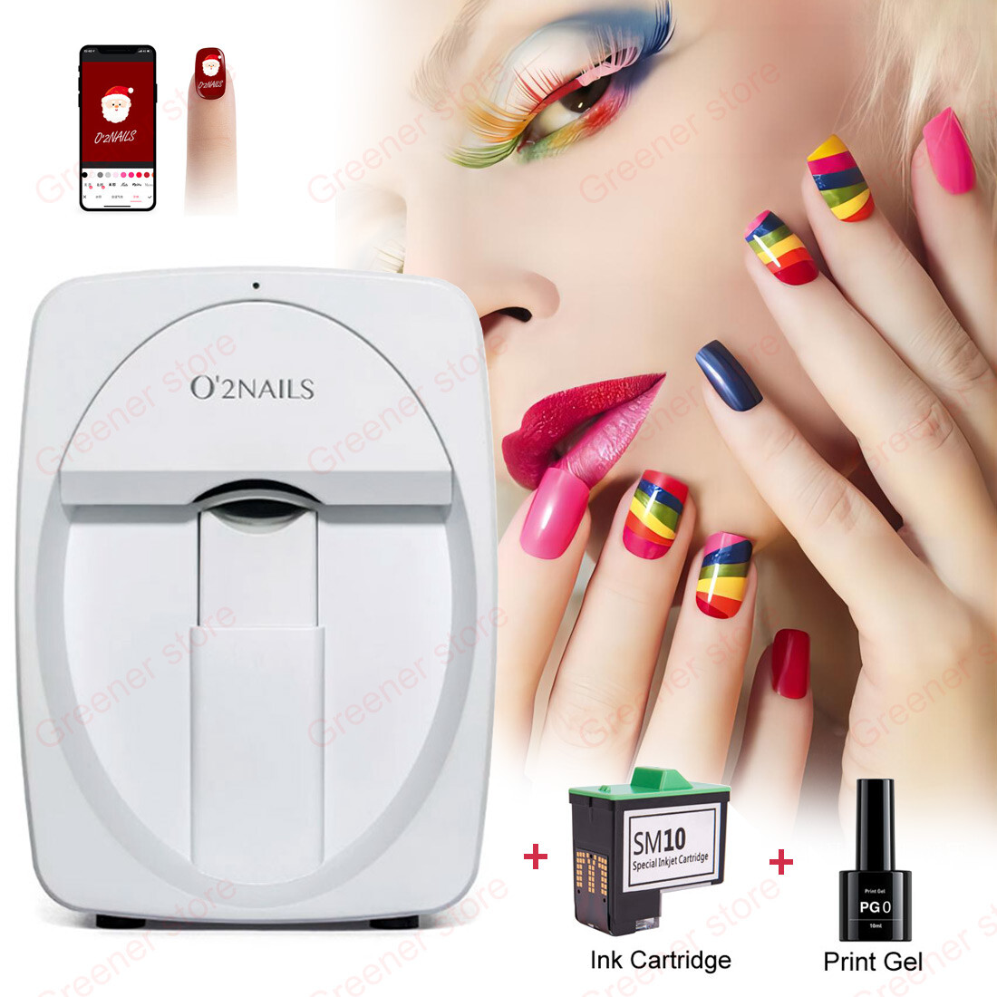O’2Nails Mobile 3D DIY Nail Printer App Control Nail Art Machine for Home Salon