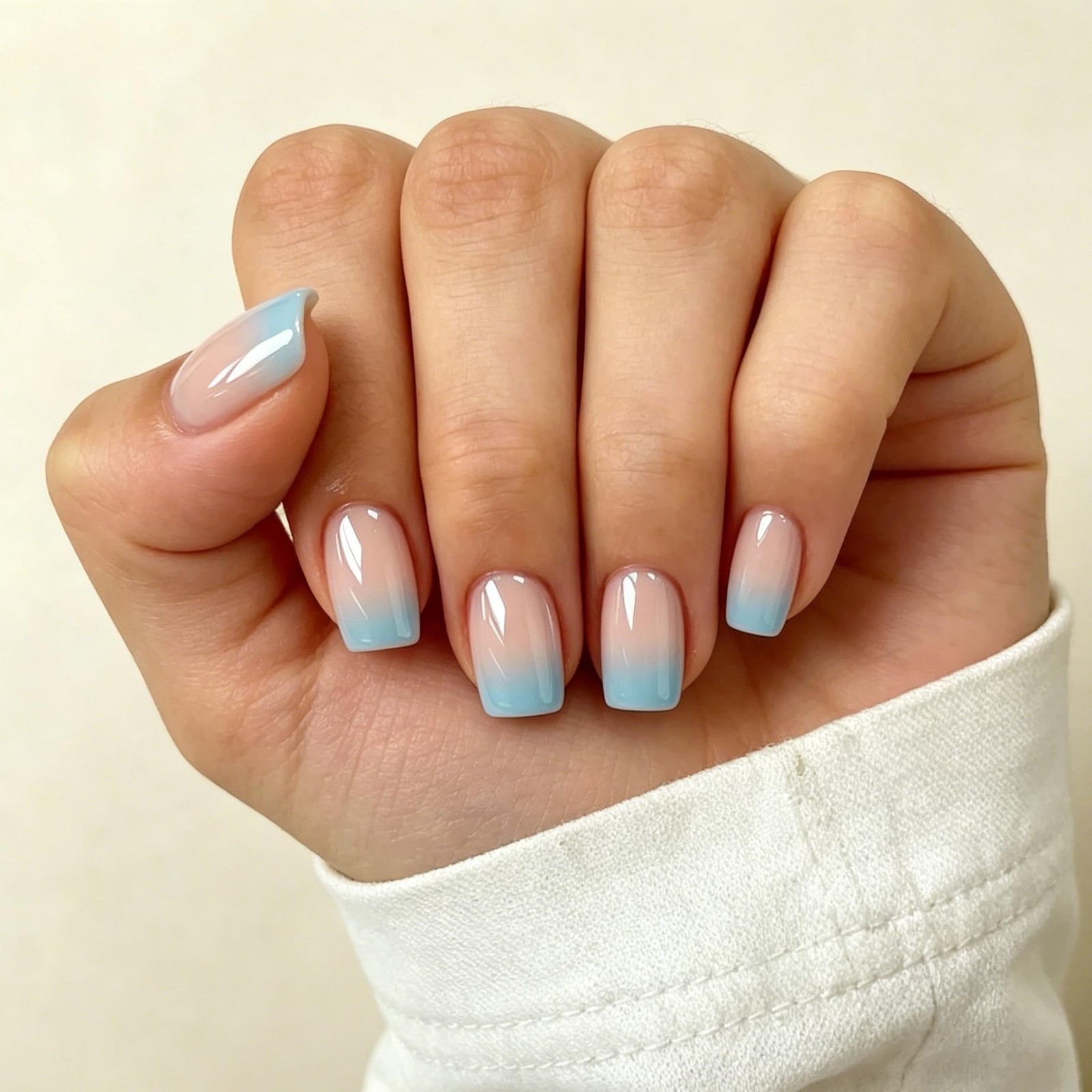 SXVME short square ombre blue press on nails
