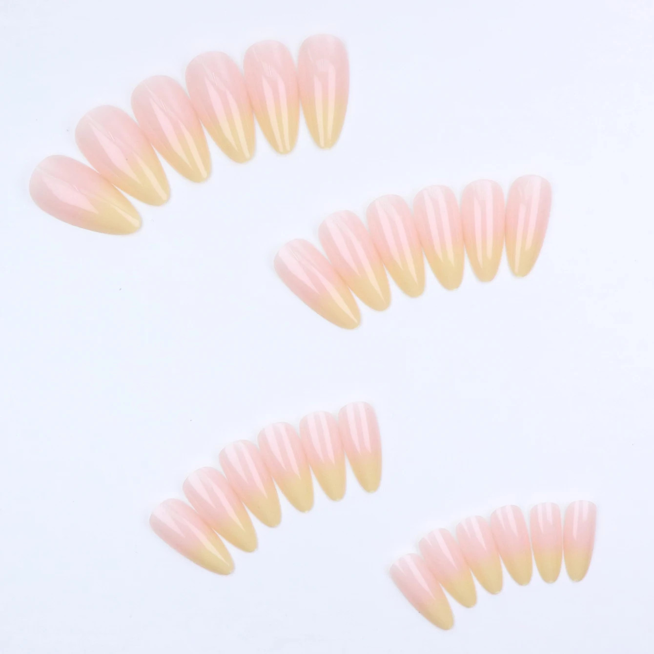 24PCS Press on Nails Short Almond Medium Fake False Nails With Glue Acrylic