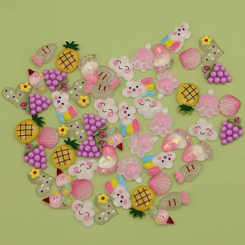 1 Pack of 250pcs Cute & Sweet 3D Nail Charms for Acrylic Nails, Multicolor A