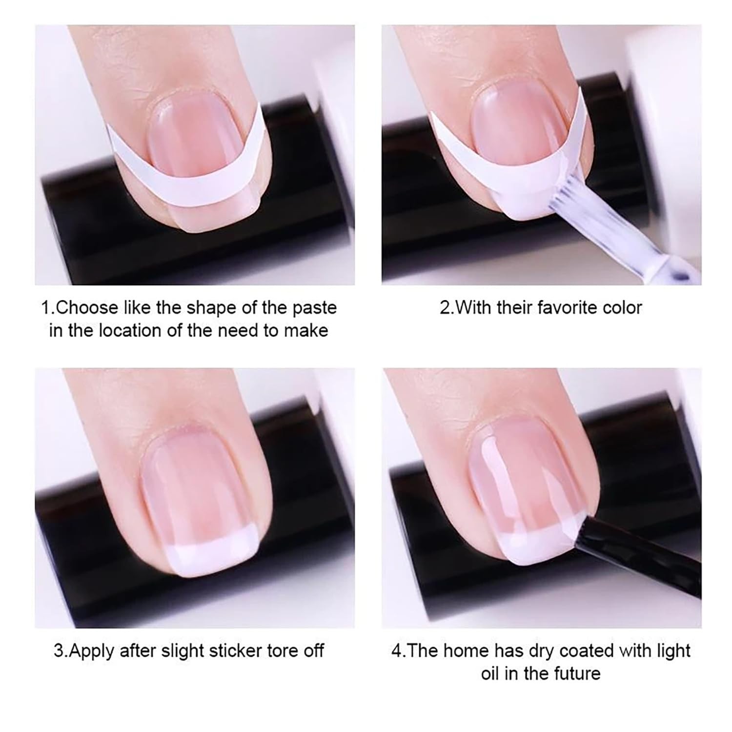 French Tip Nail Guides Stickers Self-Adhesive French Manicure Strips for Edge…