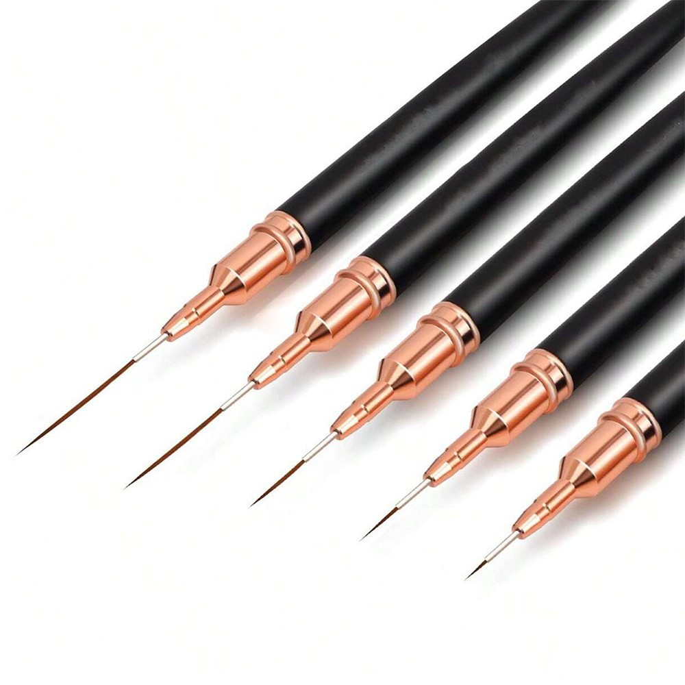 5/10pcs Pink/Black Nail Art Liner/Painting Brushes Ultra-thin Line Drawing Tool