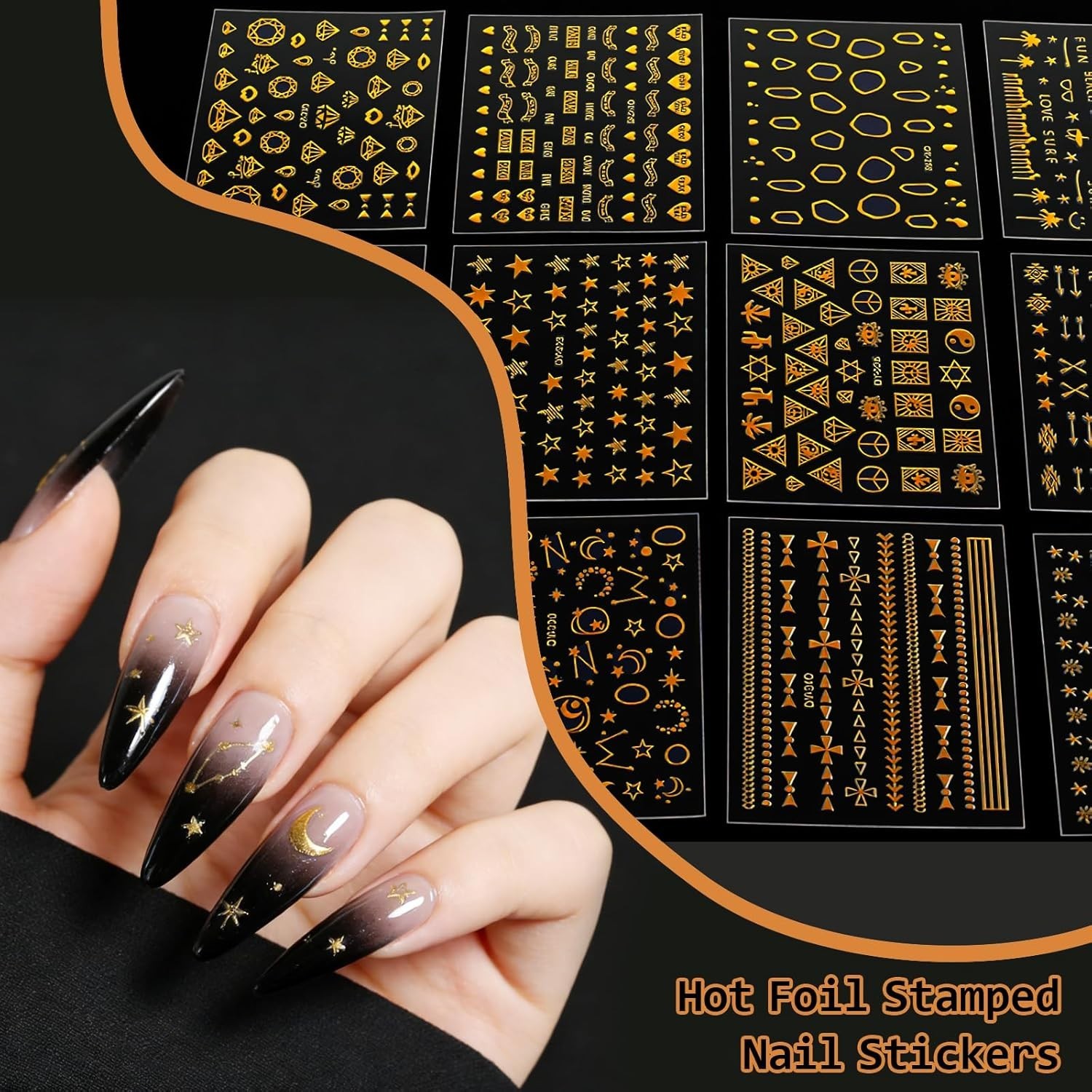 90 Sheets Nail Stickers for Nail Art DIY 3D Nail Art Stickers Decals Self New