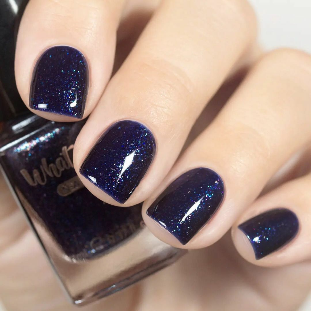 Squid Escape Regular Polish (Dark Blue Crelly w/ Multicolored Iridescent Flakie)