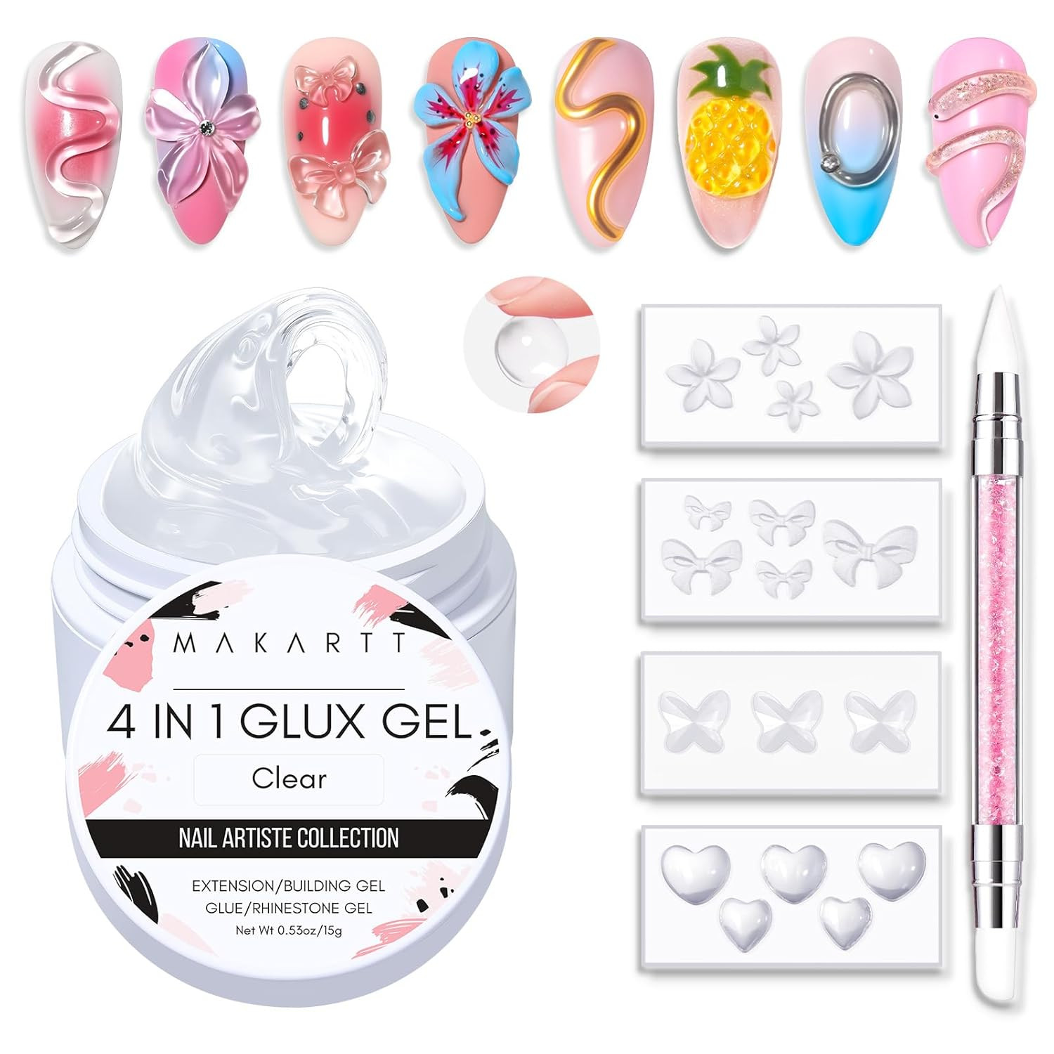 3D Gel Nail Art: Clear Sculpting Gel Non-Sticky Hand Carving Glue