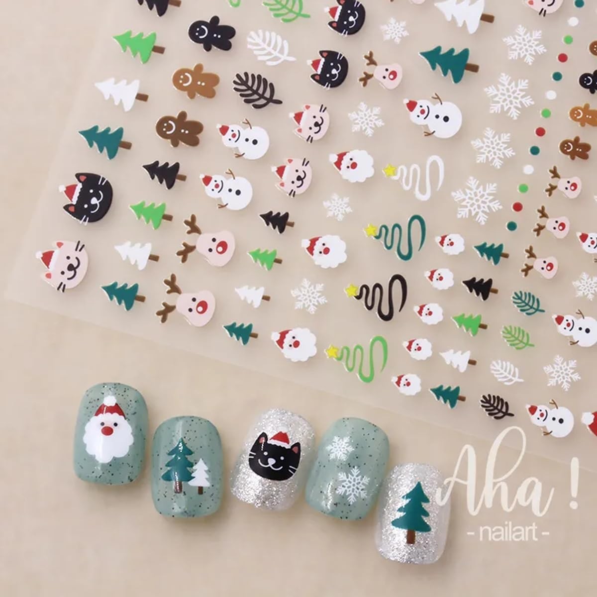 Christmas Nail Stickers Winter Snowman Snowflake Nail Art Stickers 8PCS Elk S…