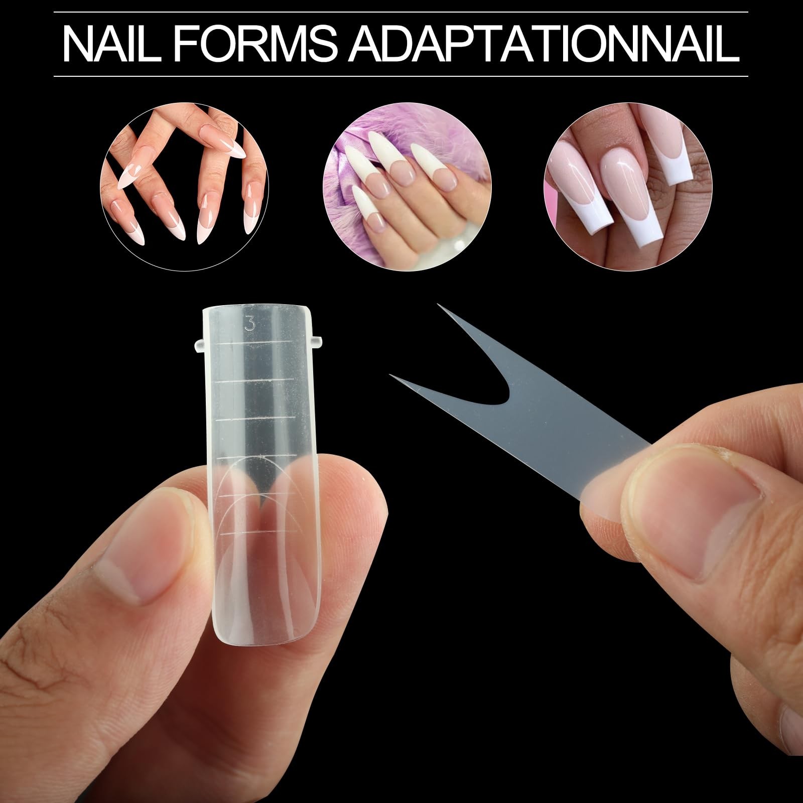 Vnjaoi 60 PCS Silicone French Manicure Stickers for Nail Mold,Dual Nail Forms…