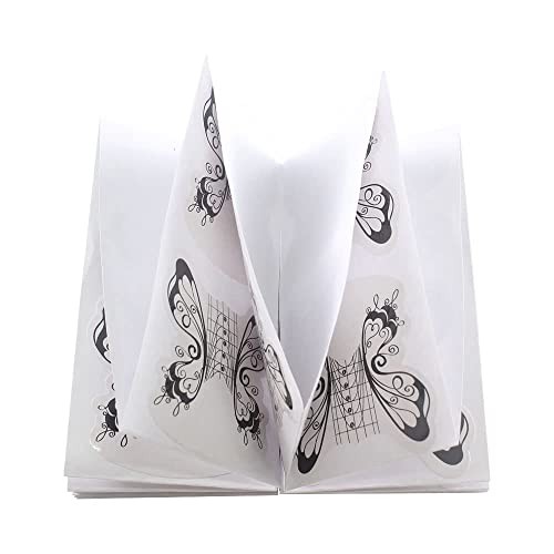 VNC 200 Pcs Nail Form Guide Acrylic Tip Extension Forms Black A-Normal Color