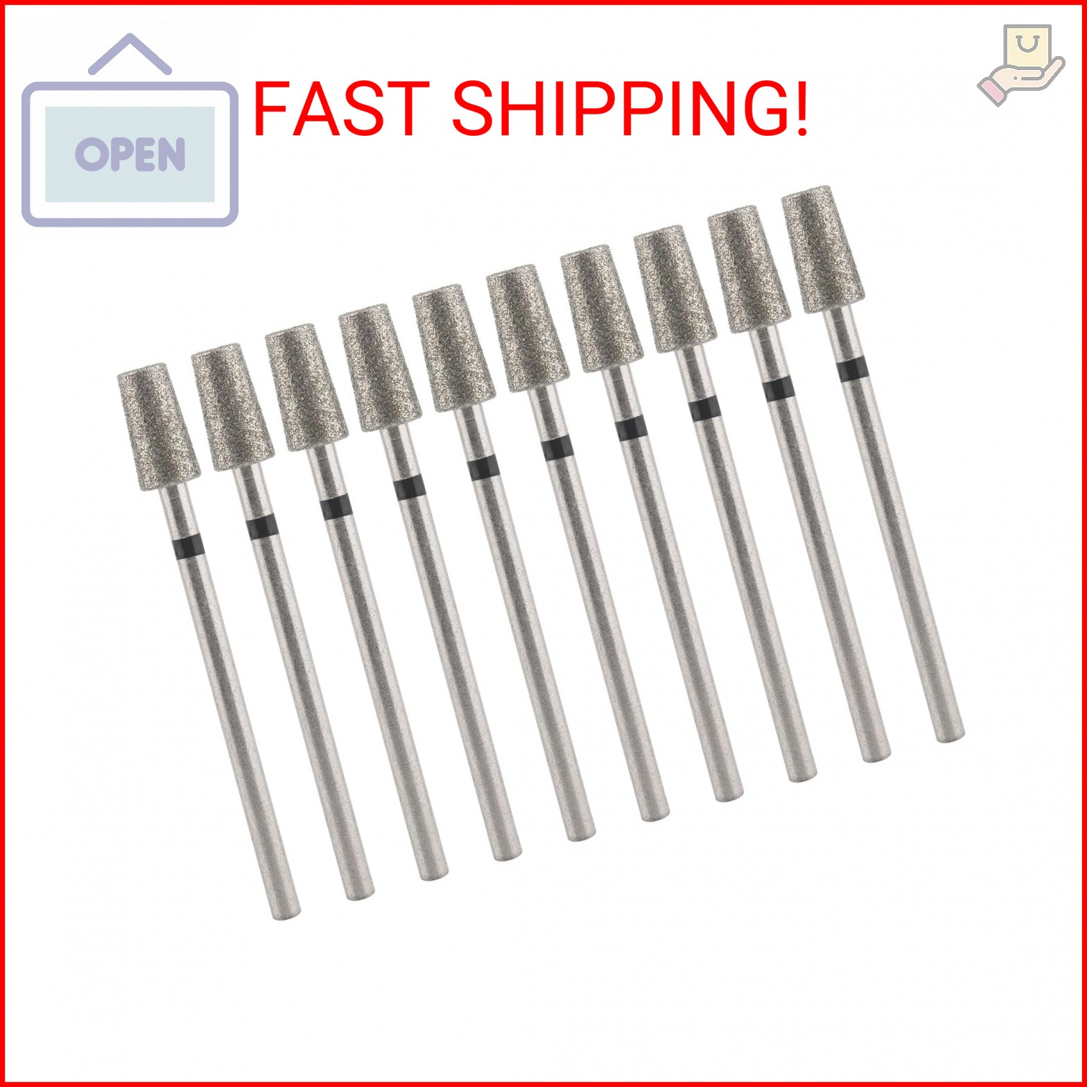 siyuwuro 10Pcs Nail Drill Bits Tapered Barrel Cuticle Drill Bit 3/32” Professio