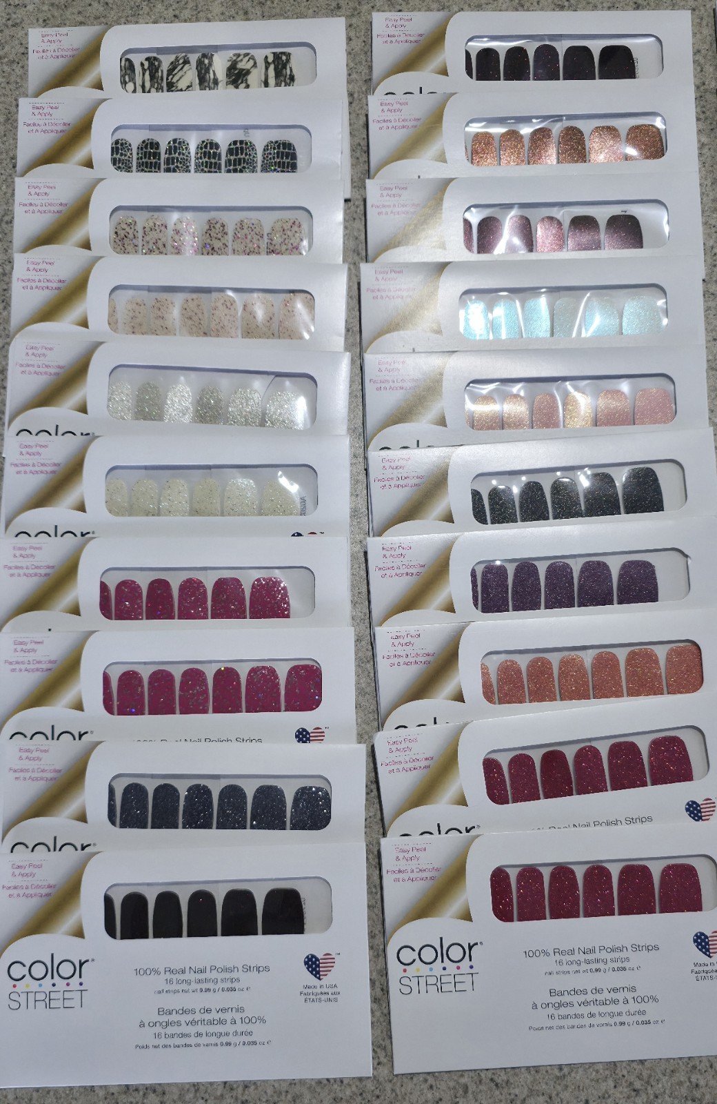 Color Street Press-On Nails Multicolor Glitter Animal Square Short Pre-Designed