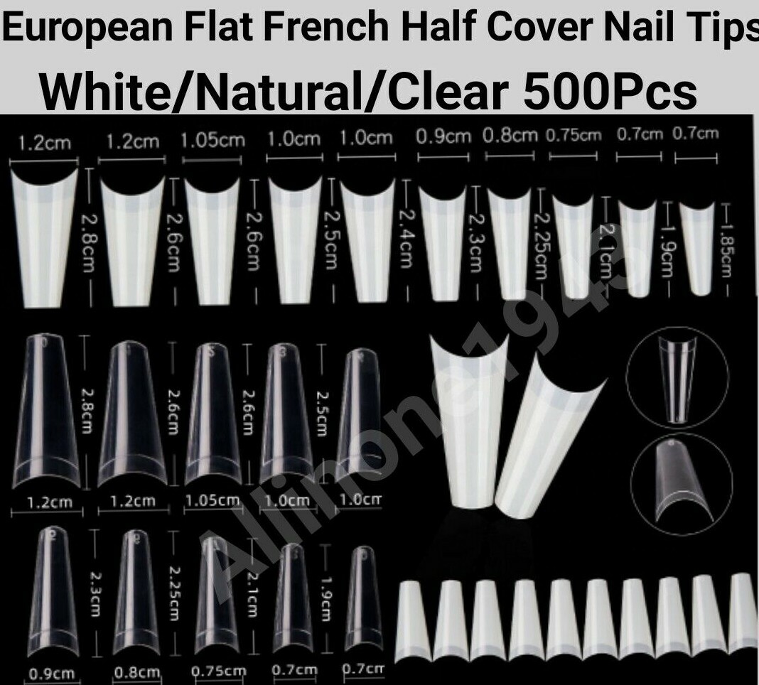 100/500/1000 Pcs Flat French Half Cover Artificial Fake False Nail Tips – Jargod