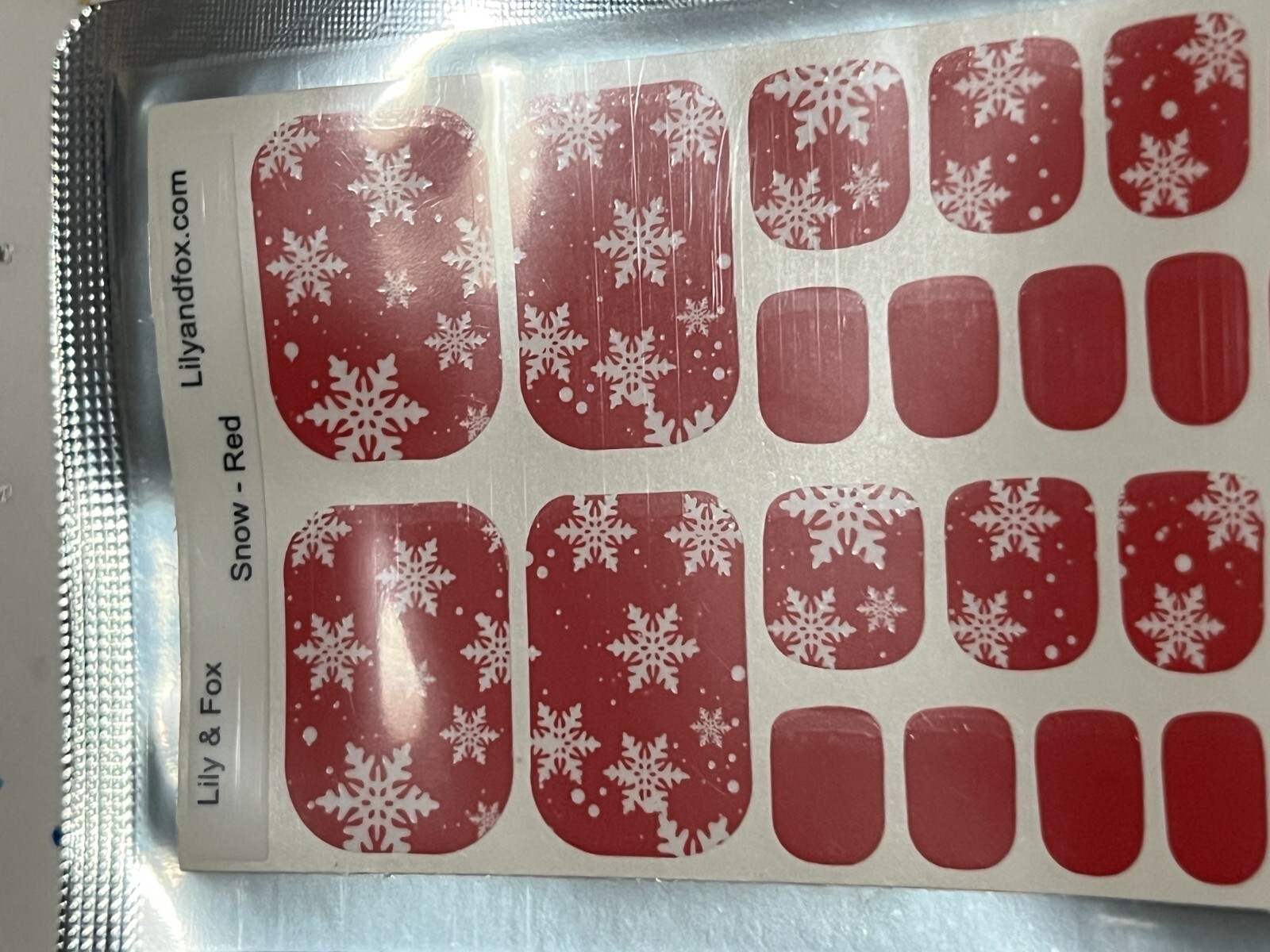 2 SETS – Lily & Fox Nail Wraps Stickers Pedicure Stick – Snowflakes, Penguins