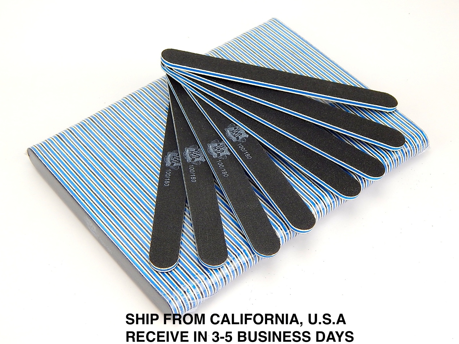 50PCS BLACK ROUND NAIL SANDING FILES GRITS 80/100, 100/100, 100/180