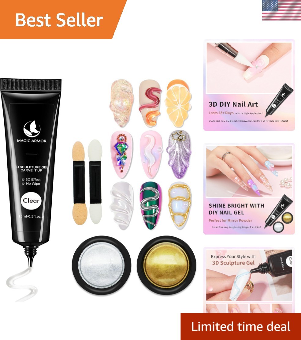 15g 3D Nail Gel & Chrome Powder Kit – Effortless Artistry for Nail Enthusiasts