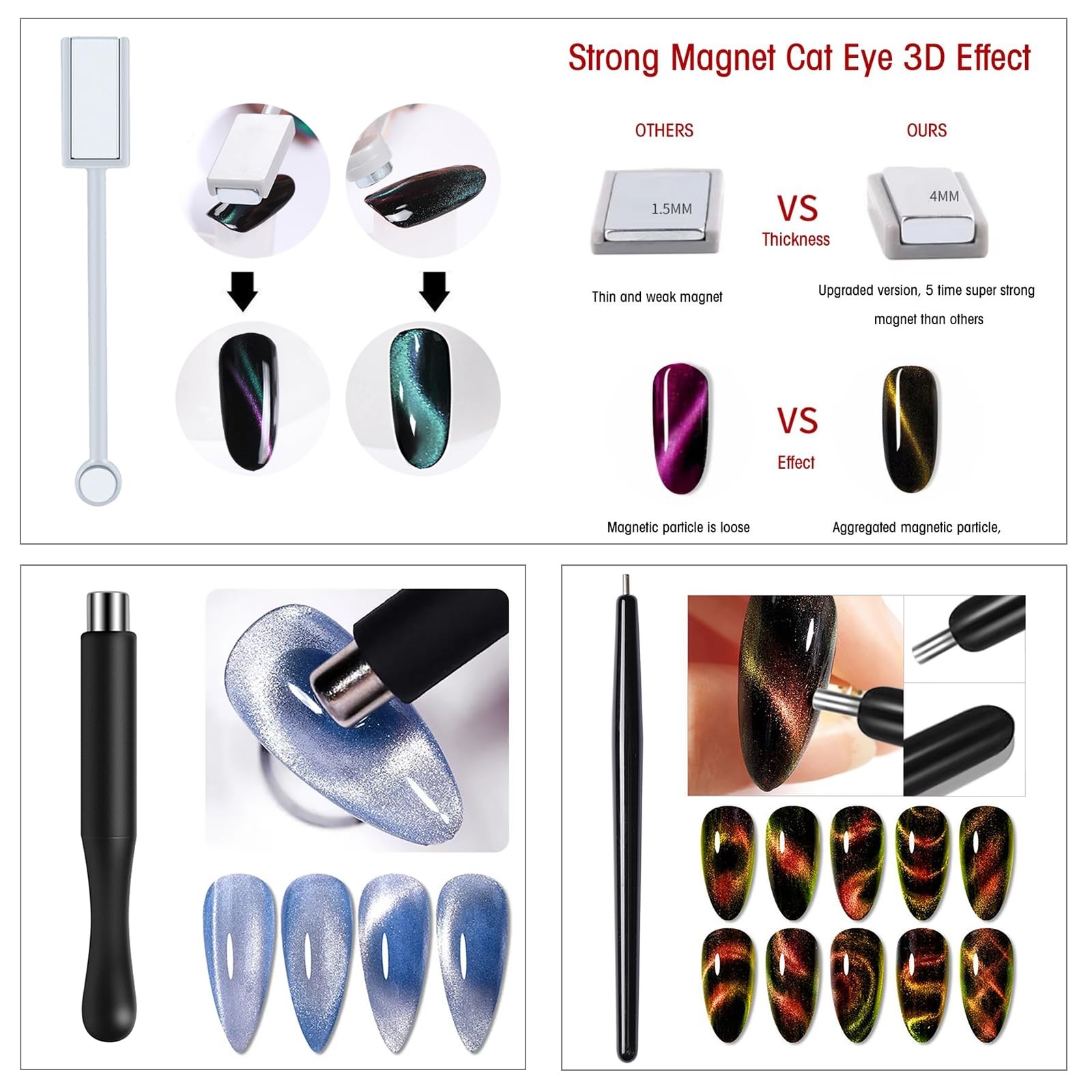 38Pcs Nail Magnet Set Cat Eye Gel Polish for Nails 38PCS