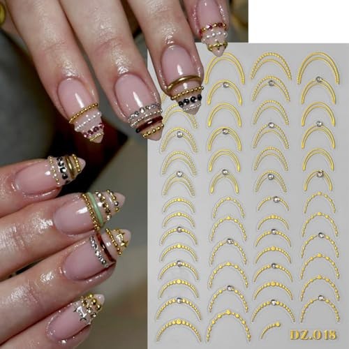 4 Sheets French Tip Nail Stickers 3D Self-Adhesive French Tip Nail Stickers-5