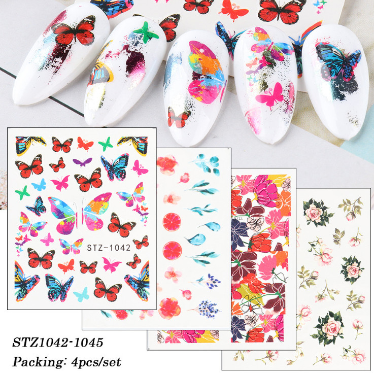 16 Sheets Nail Art Stickers Lips Roman English Dog Animal Dinosaur SeaWorld NS10