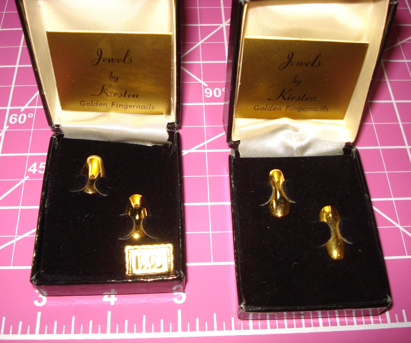 Vintage Golden Fingernails 18Kt Electroplated Metal Nails 2 Sets Kirsten