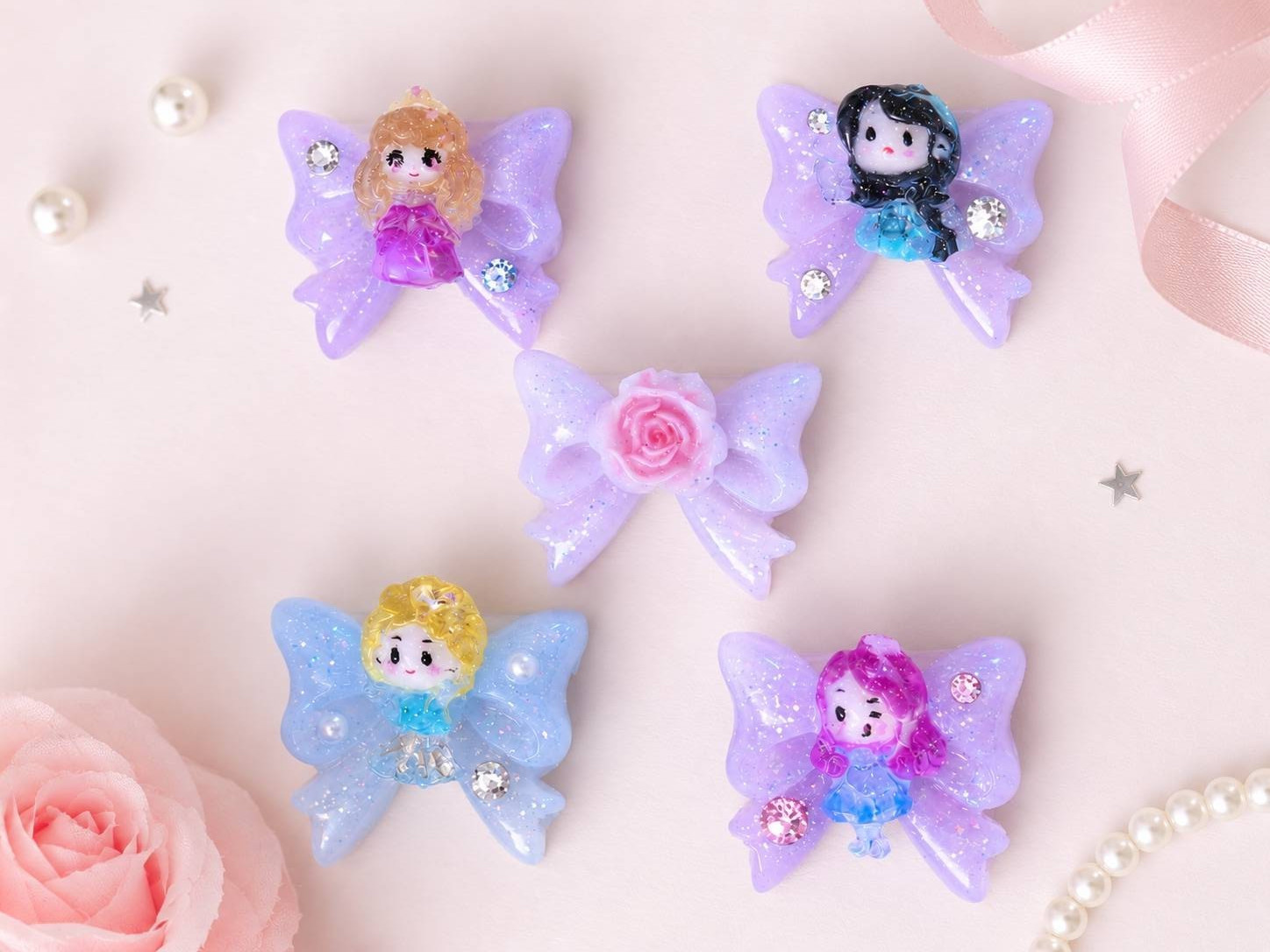 Japanese Handmade Kawaii Heart 3D Resin Nail Charms for Nail Art
