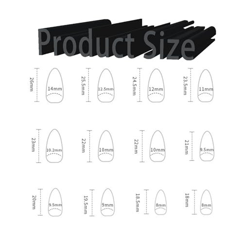 UV Press on Nails Medium Almond Shape, Fake Nails with Sparkly Designs, Glossy