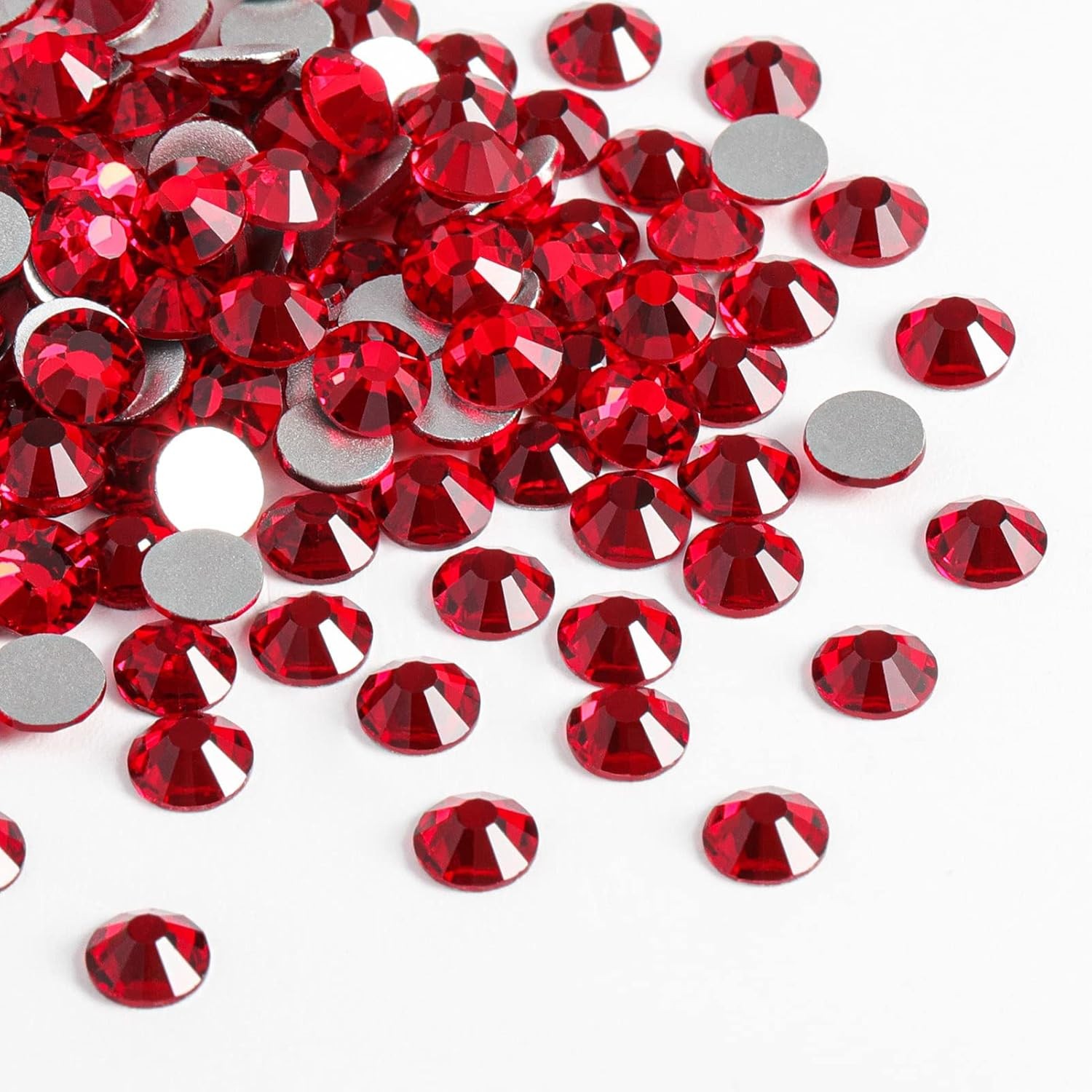 Flat Back Crystal Siam Rhinestones SS10 Round Gems for Nail Art Craft Glue