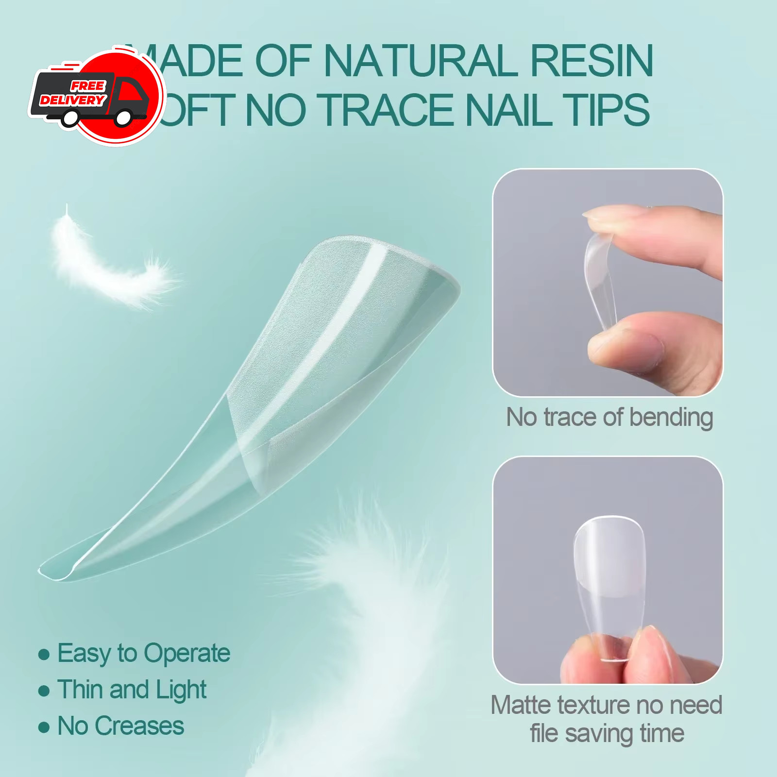 Nailpop 120pcs Gel X Nail Tips Medium Short Almond Square Soft Gel ExtensionsPro