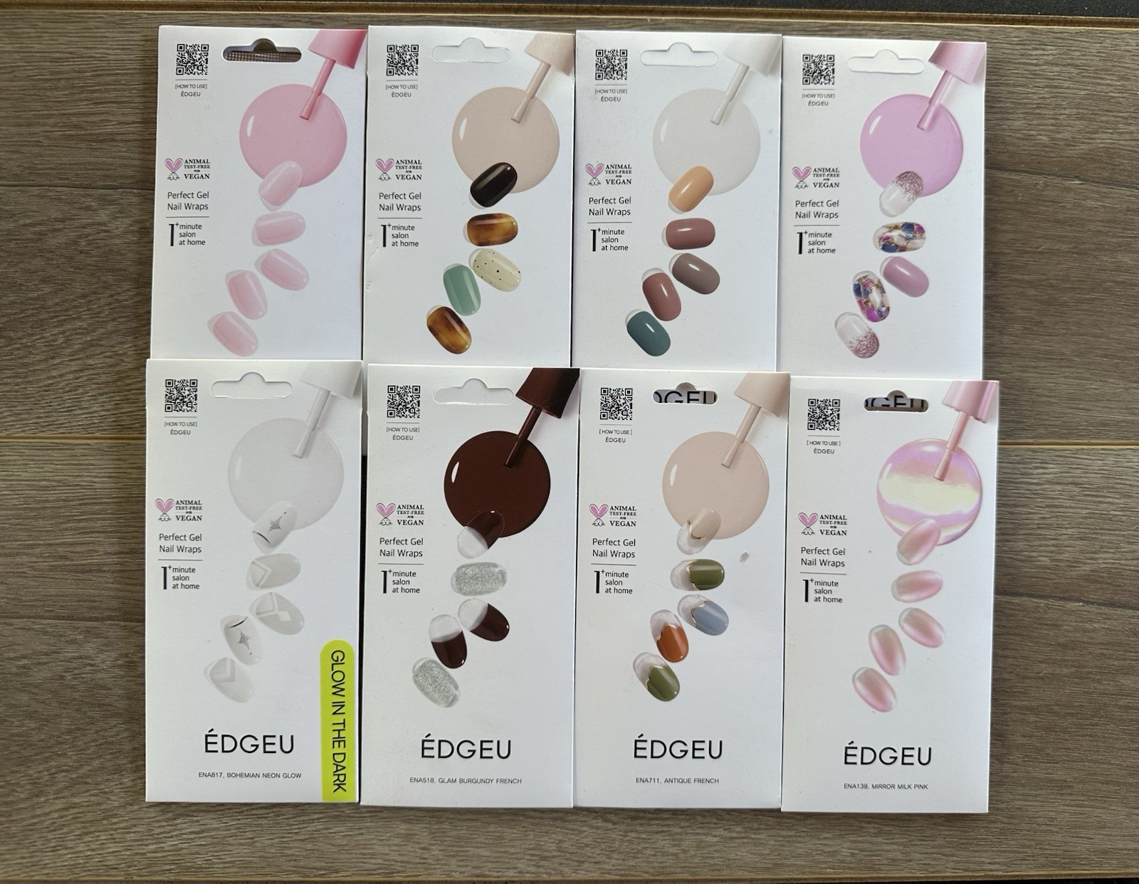 ÉDGEU Edgeu Perfect Gel Nail Wraps Lot Of 8 Mixed Designs