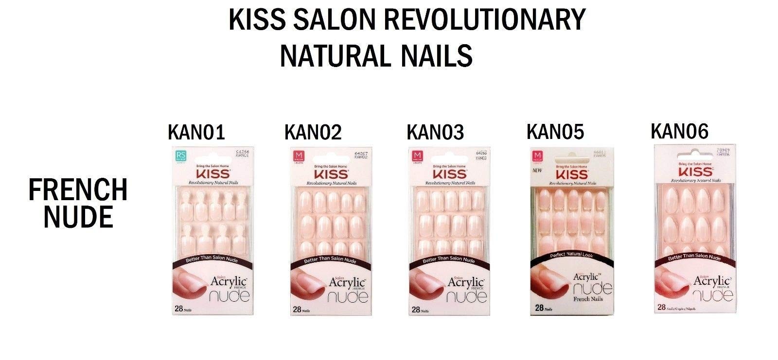 Salon Acrylic Nude French 28 Count Medium Length Flat (Pack of 2)