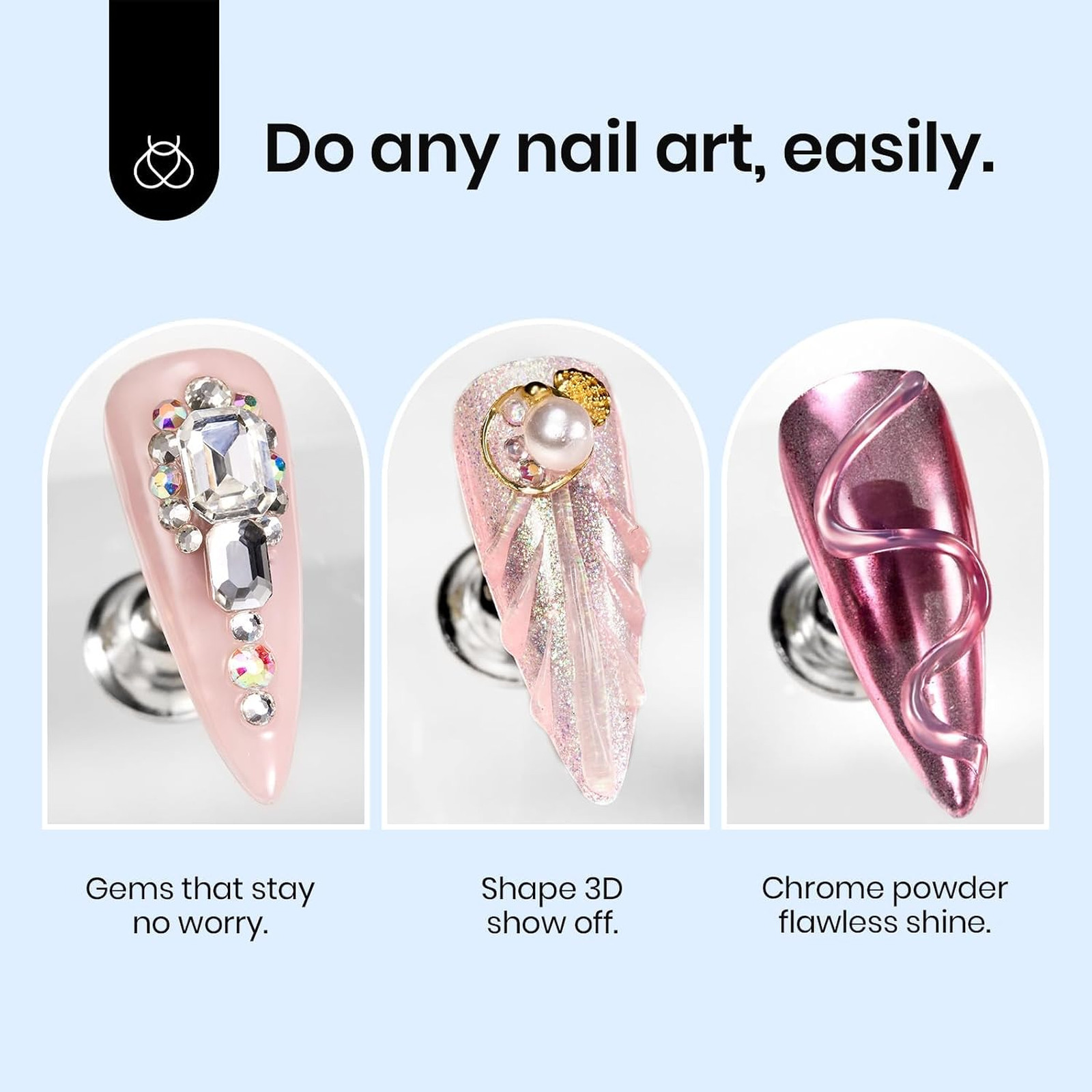 3D Nail Sculpting Gel Clear 15ml No Wipe UV Gel for Art, Raised Design