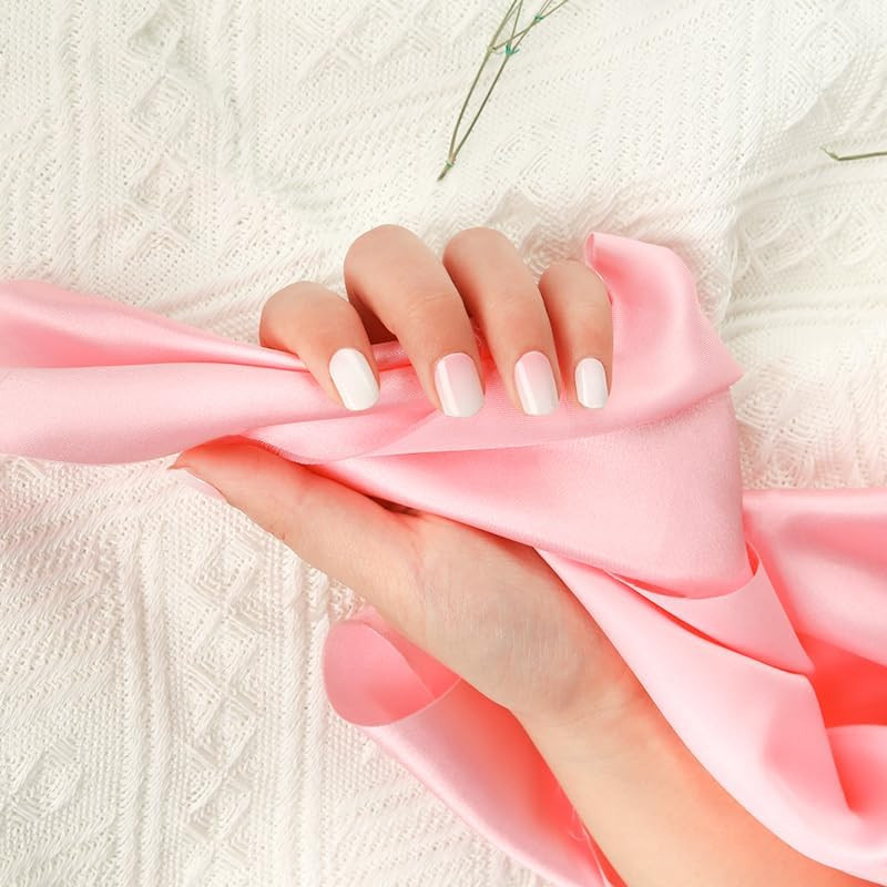 Semi Cured Gel Nail Strips 20 Pcs Gradient Pink Gel Nail Wraps, Stickers, UV