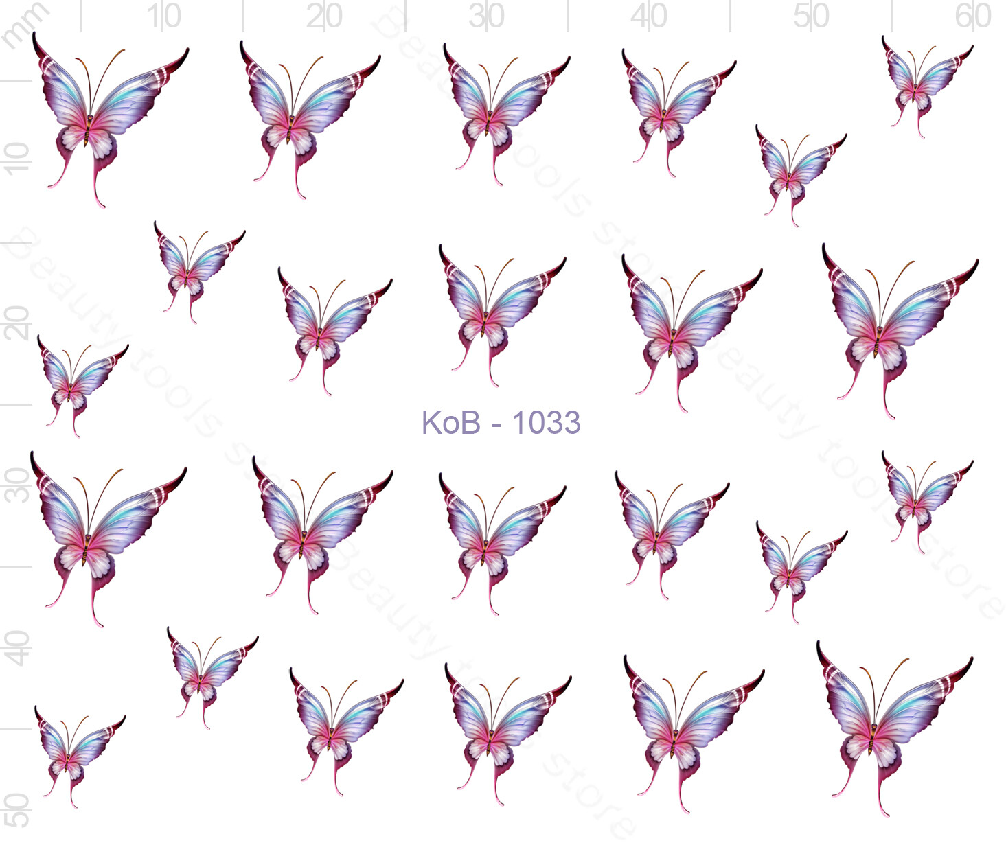 Nail Art Water Transfer Sticker Decal Stickers Pretty Butterflies KoB-1033
