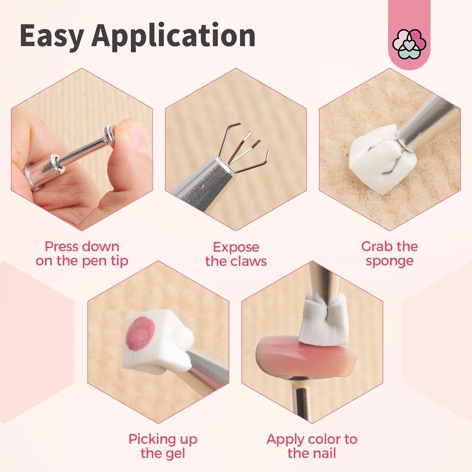 100PCS Ombre Nail Sponges with Grabbing Pen & Storage Box – Perfect for Artistry