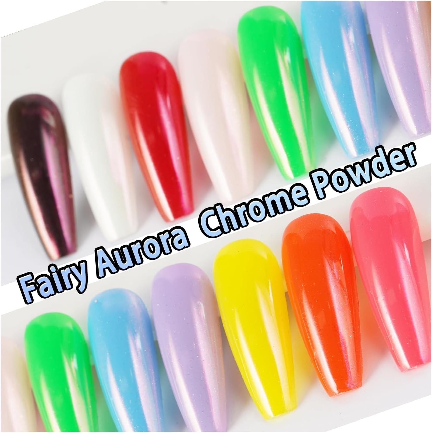 Chrome Nail Powder 4 Colors Aurora Mirror Effect Pigment Nail Art Set