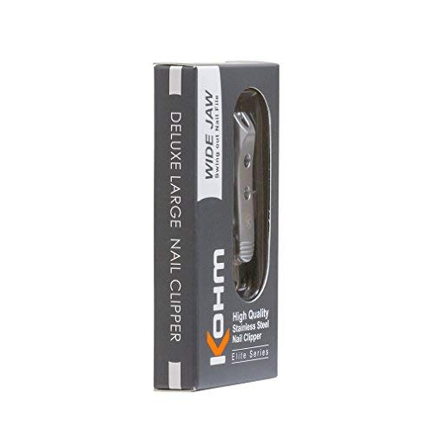 Kohm Curved Blade Edge Nail Clipper with Nail File (Swing Out), SS Wide Jaw T…