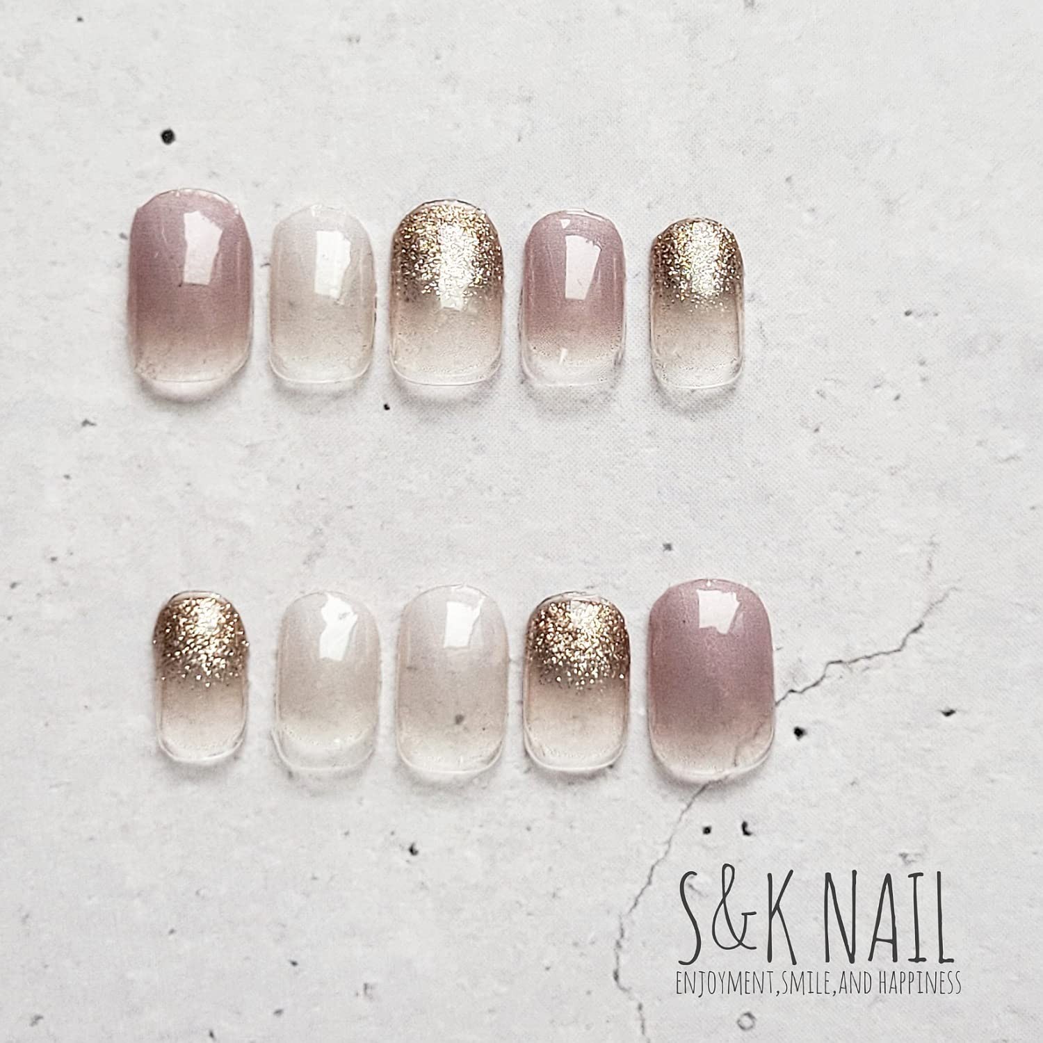 Nail Stickers Chocolat Latte Gel-Style No-Harden 20pcs Japan