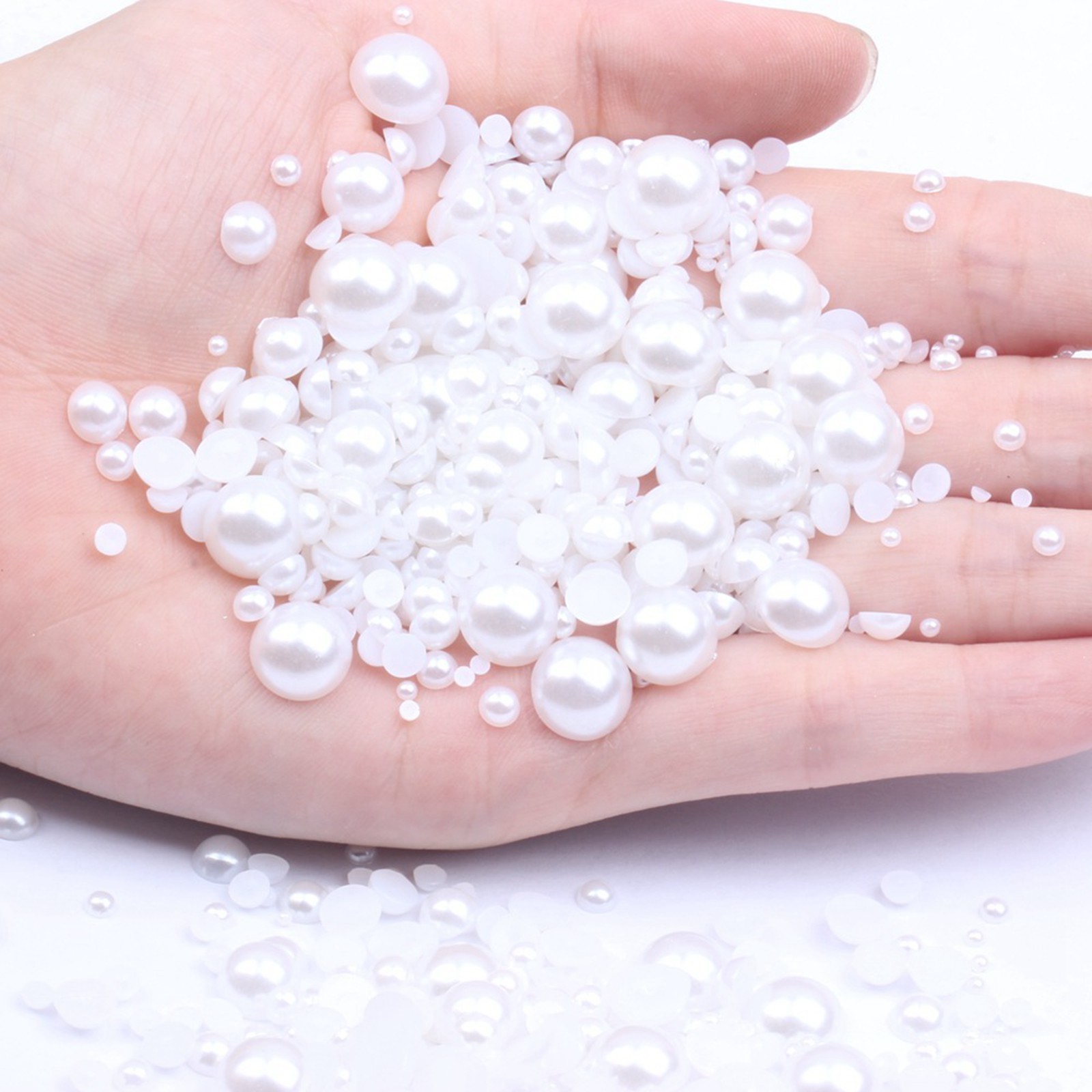 10,000 pcs Acrylic Tiny Half Pearl Flatback Round Bead 1.5mm -4mm Nail Art Tips