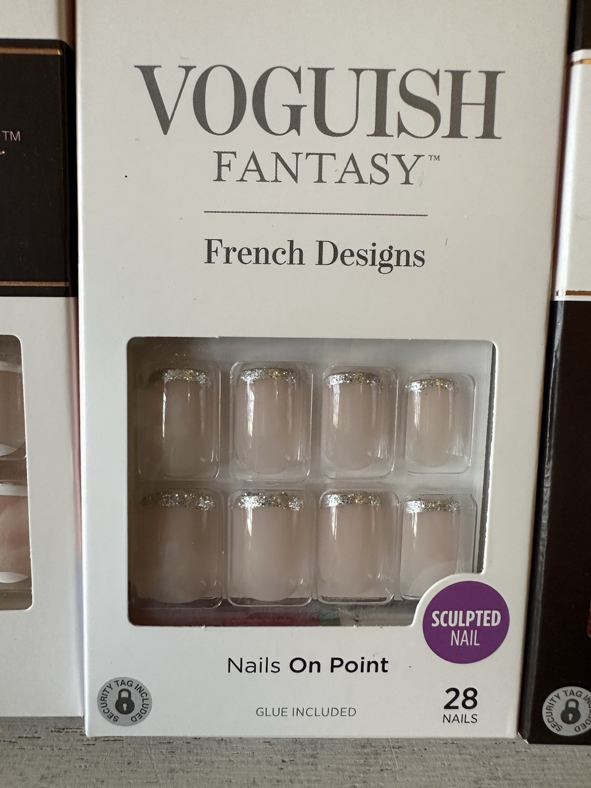 Kiss Classy and Voguish Glue On Fake Nails Bundle X3 NEW French Manicure Natural
