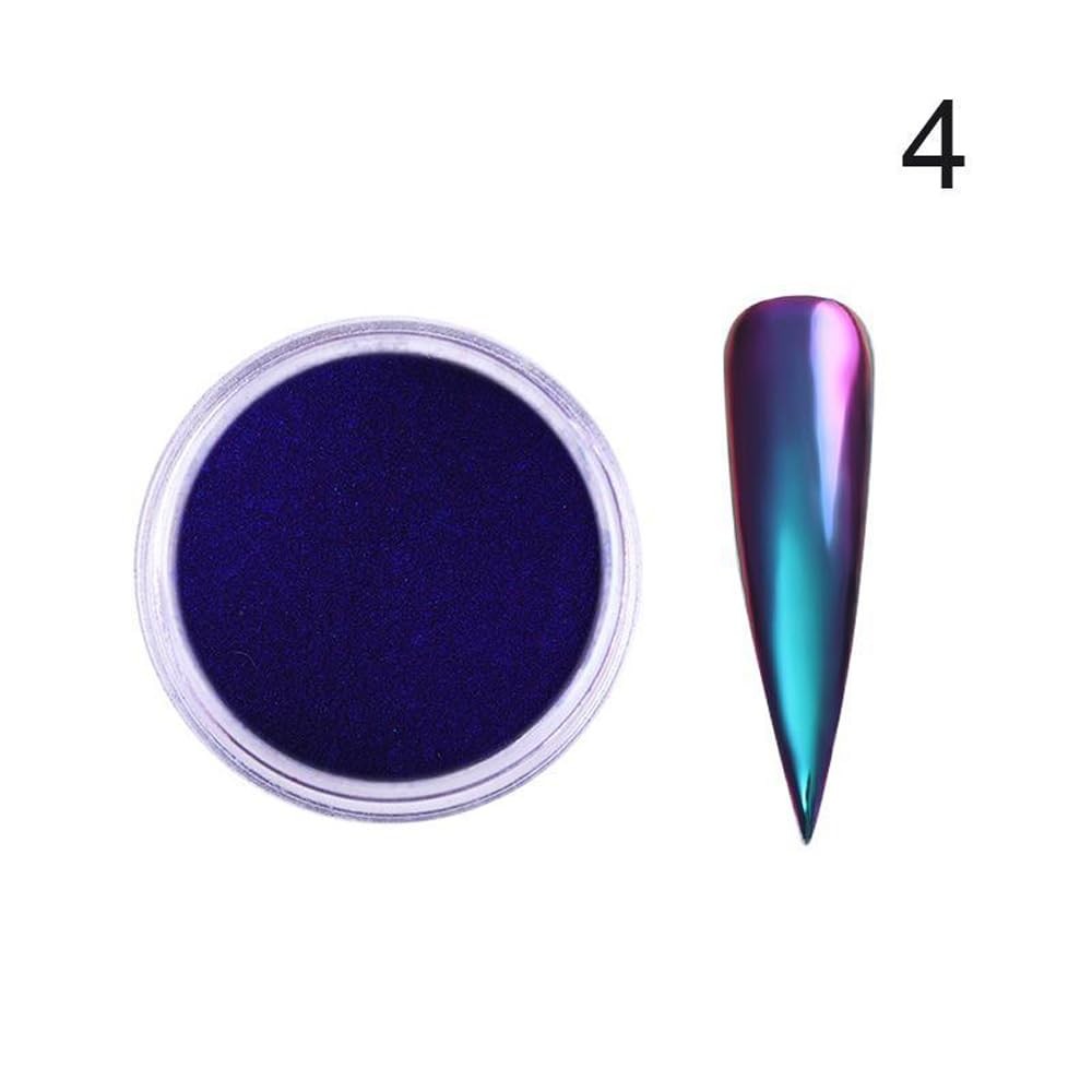 4pcs/Set Chameleon Effect Nail Glitter Mirror Metallic Pigment Nail Art Dust …