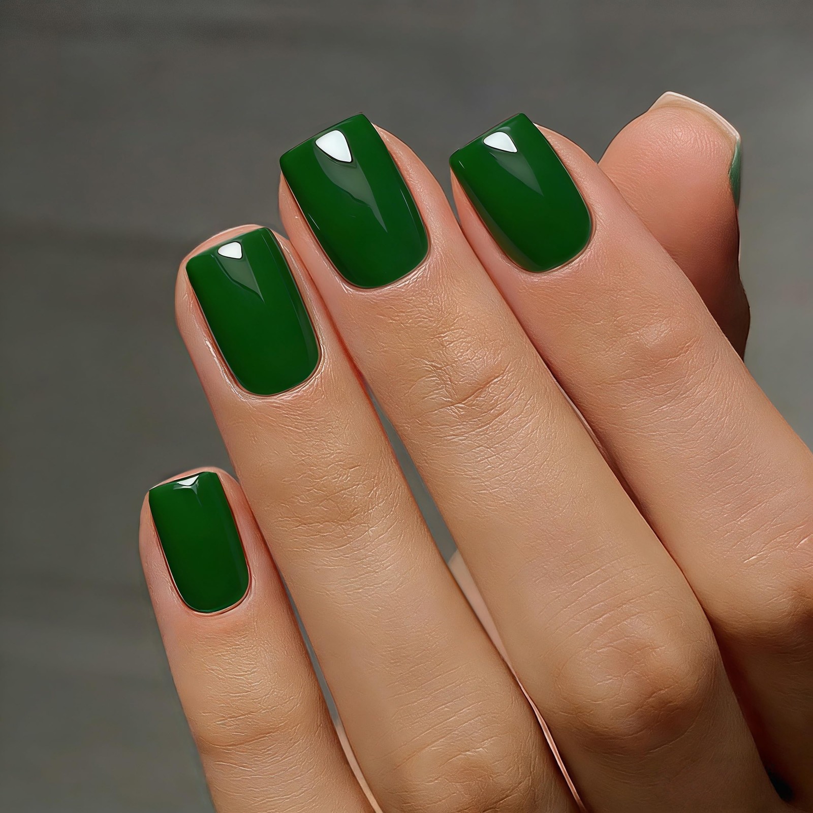 SXVME dark green Short Square Soft Gel Press On Nails
