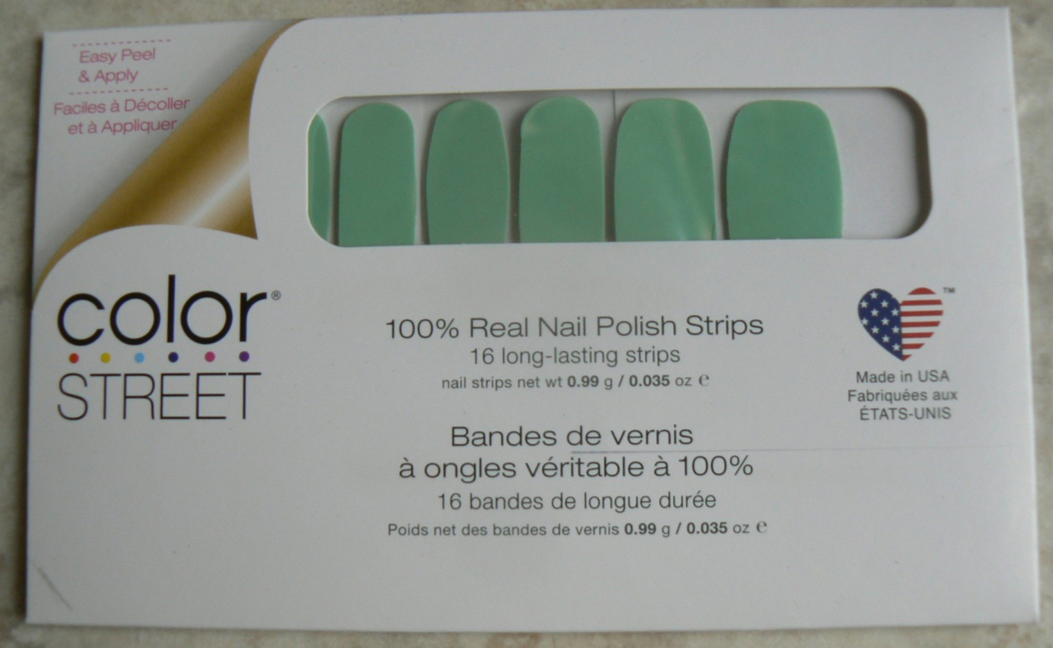 NEW Color Street OSLO & STEADY mint green 100% Real Nail Polish Strips 16 pc