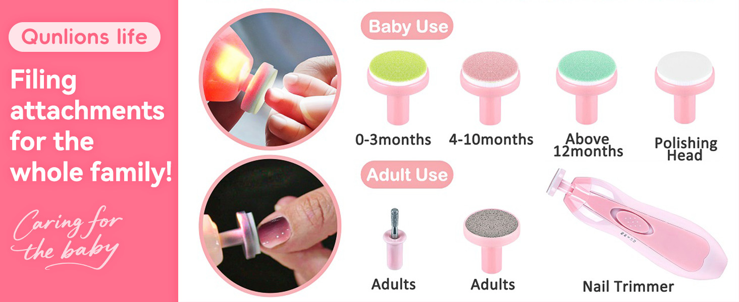 Baby Nail Trimmer File with Light – Safe Electric Nail Clippers Kit for Newborn