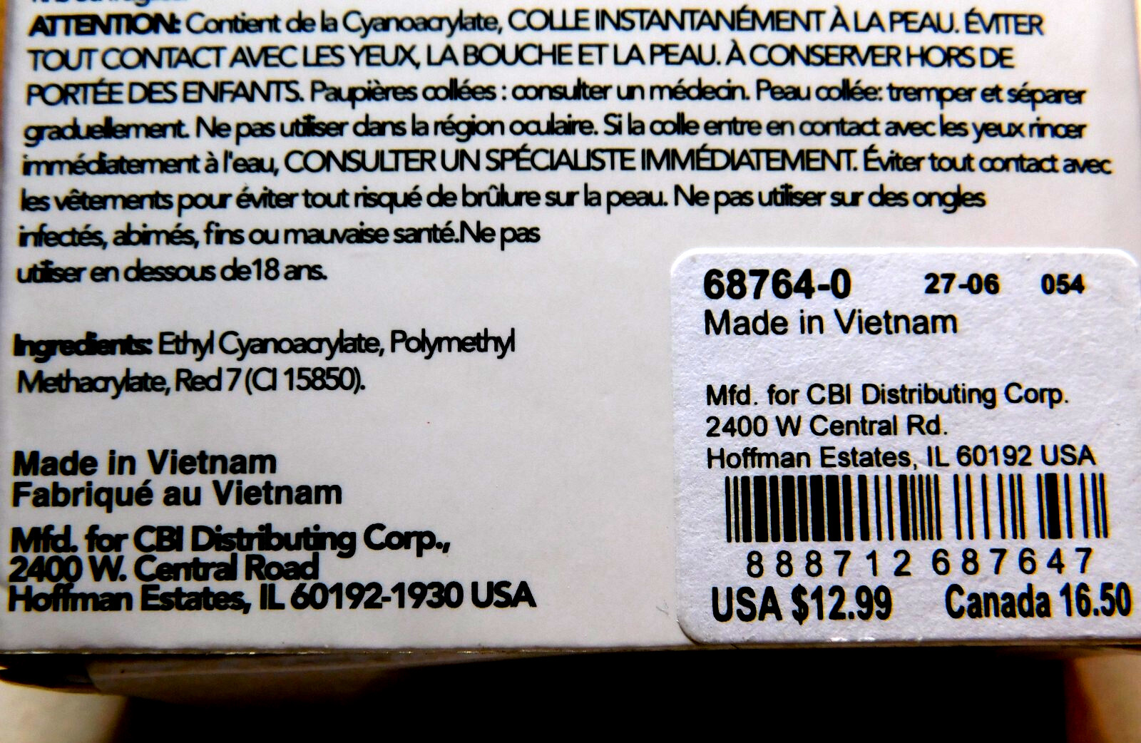 CBI Distributing Corp.~Icing 24 Faux Nails Vegan OA.AN Clear & Black Webs & Dots